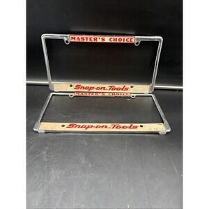 VTG PAIR Snap-On Tools Master's Choice Supplier Chrome Metal License Plate Frame